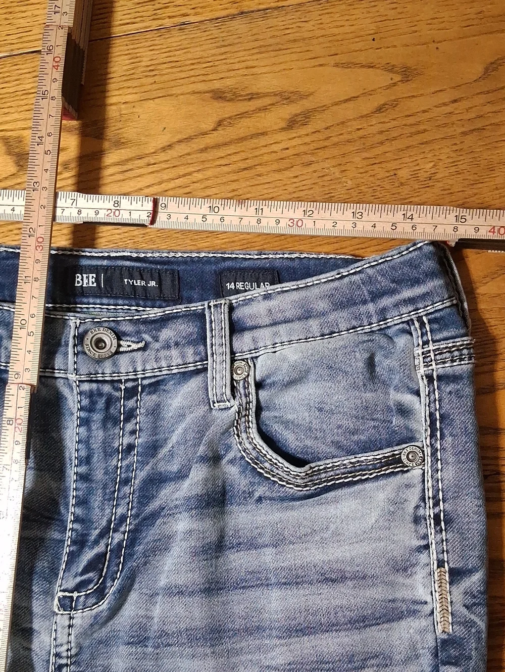 BKE Jeans Womens 14 BLUE STRAIGHT LEGS ?? Preowned Used Denim Buckle Pants Tyler